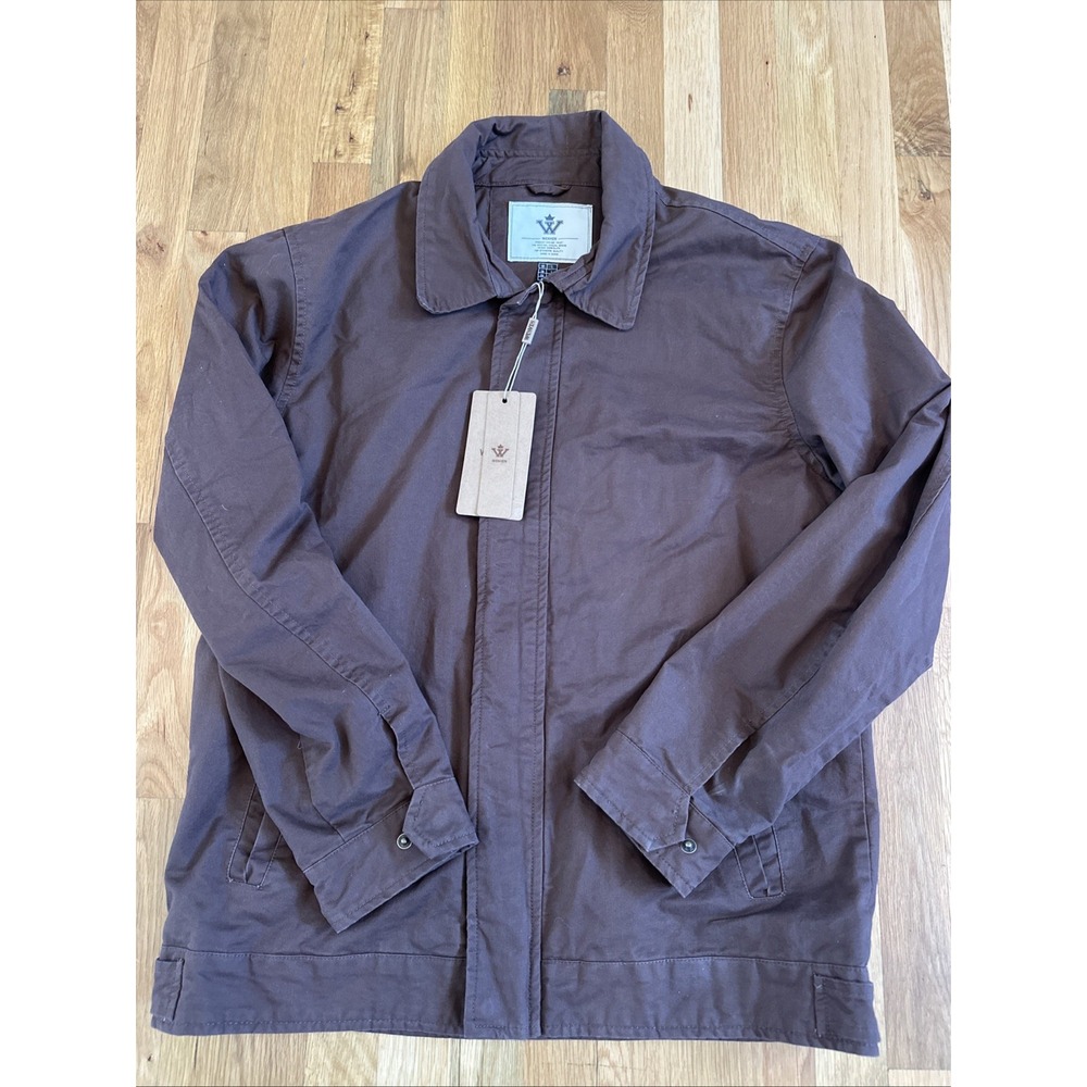 WenVen Men's Canvas‎ Jacket Cotton Military Lapel Jakcet Spring Casual Outwear